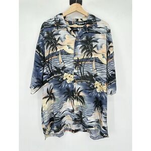 VTG Y2K Tommy Bahama Scenic Hawaiian Shirt L Rayon Coastal Dadcore Resort
